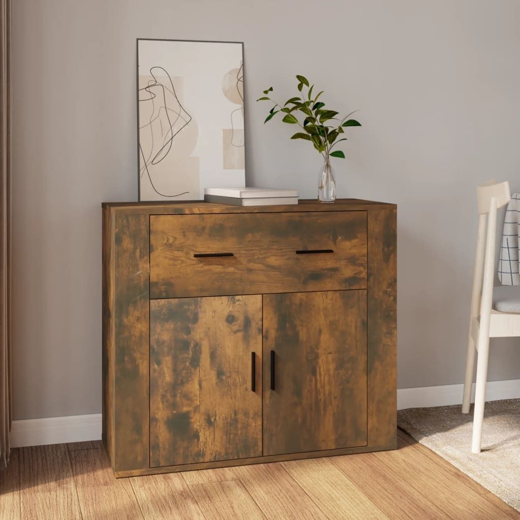 Möbel Sideboard Räuchereiche 80x33x70 cm Holzwerkstoff - Kommoden 816573