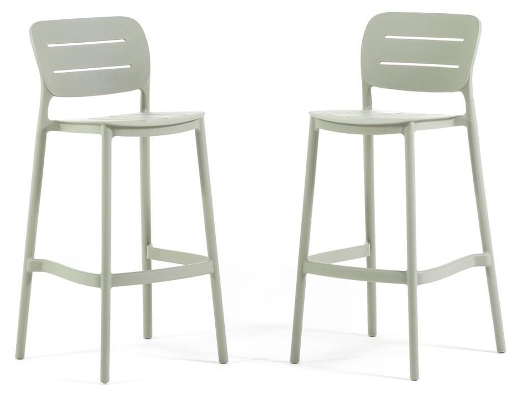 Set mit 2 stapelbaren hohen Outdoor-Barhockern aus Polypropylen mit Glasfaser Fußstütze für Garten, Bar, Restaurant, Küche, Terrasse Dora XL - ...