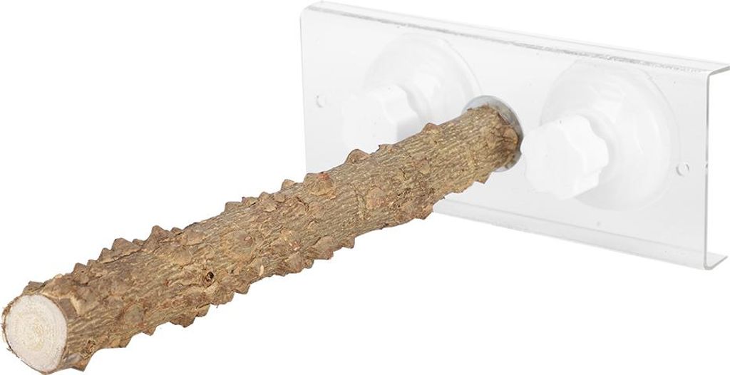 25 cm tragbarer Papageien-Außen-Standstock aus Holz mit Saugnapf für Vogeldusche und Dusche