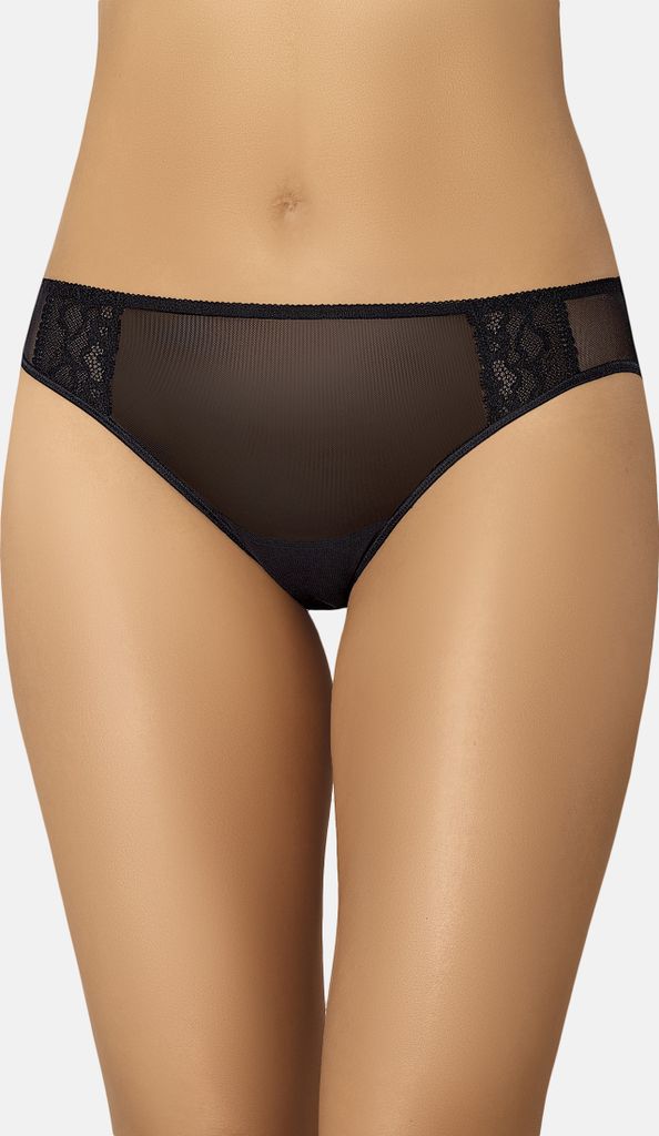 Teyli Mesh Slip mit floraler Spitze Sara Female 332 schwarz S