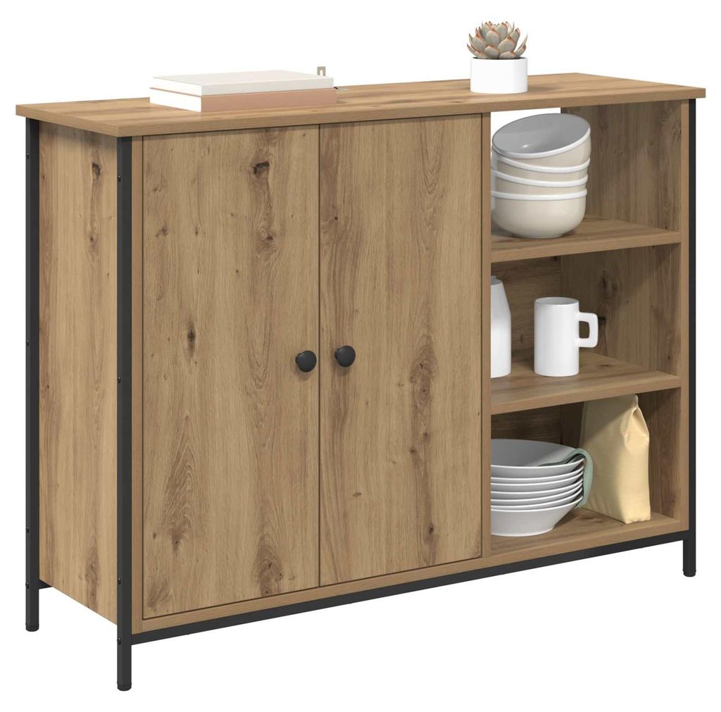 vidaXL Kredens dębowy Artisan 100 x 33 x 75 cm materiał Zdjęcie produktu 