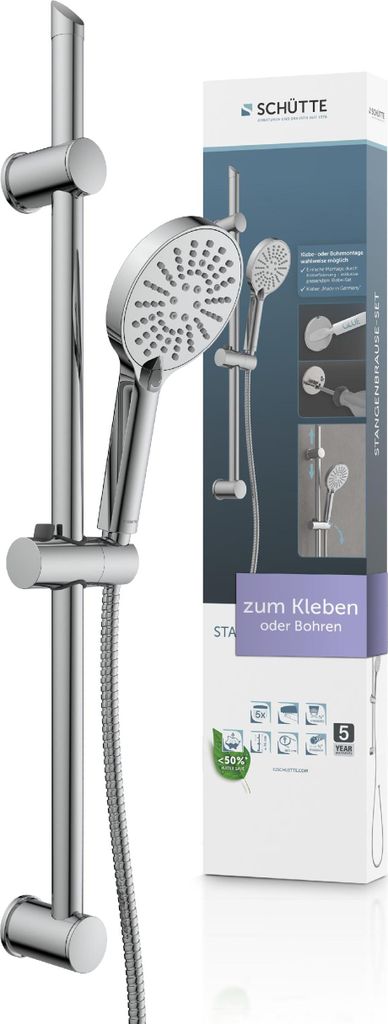 SCHÜTTE Stangenbrause-Set, Chrom, zum Kleben