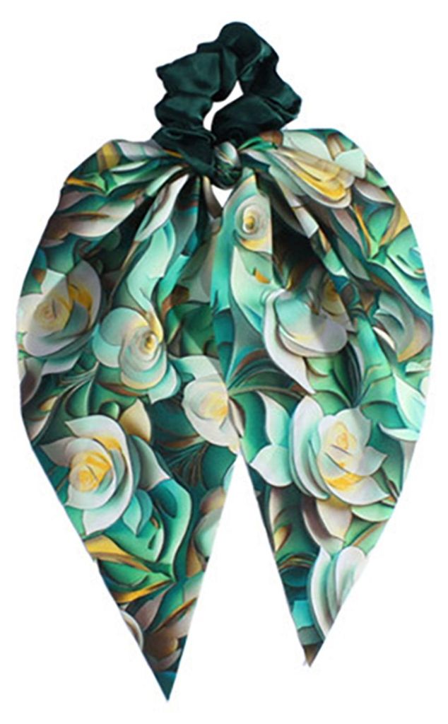 Haarband mit Blumenmuster und Schleifenform, hochelastisch, hautschonend, vielseitiges Haaraccessoire