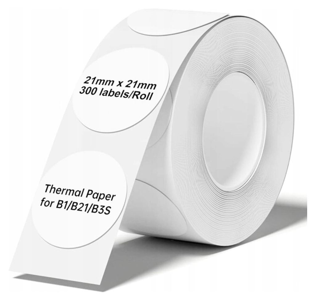 EDIBAZZAR | NIIMBOT Thermoetiketten 21x21mm rund weiß 300 Produktbild 