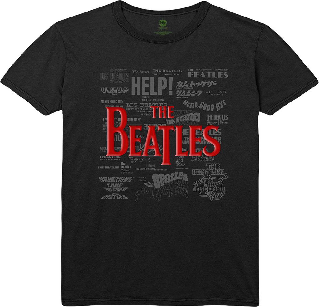 The Beatles - T-Shirt Logo für Herren/Damen Uni RO4726 (L) (Schwarz)