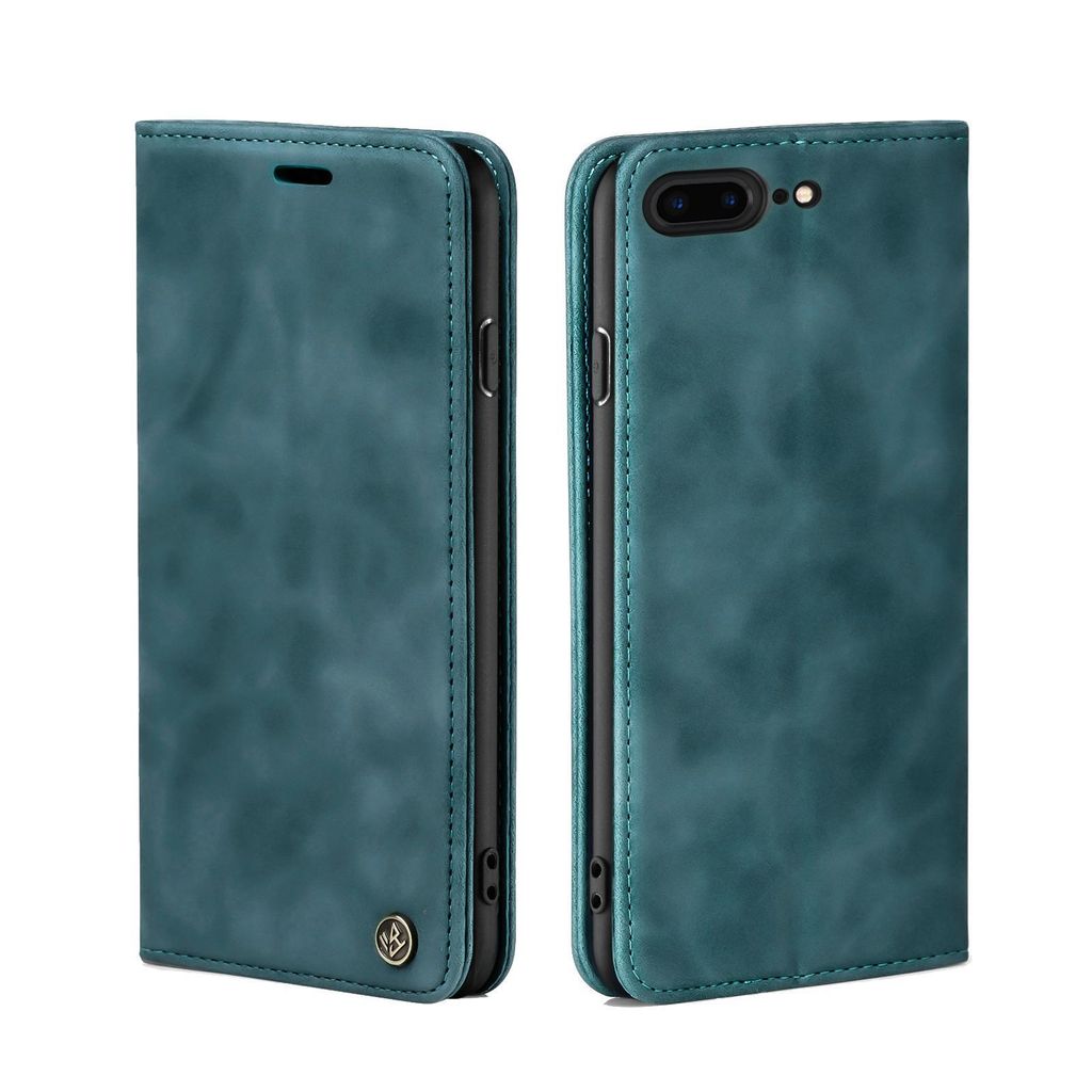 Handy Hülle für Apple iPhone 7 Plus / 8 Plus Klapphülle Bookcase Flip Cover Handy Tasche Etui Farbe: Petrol