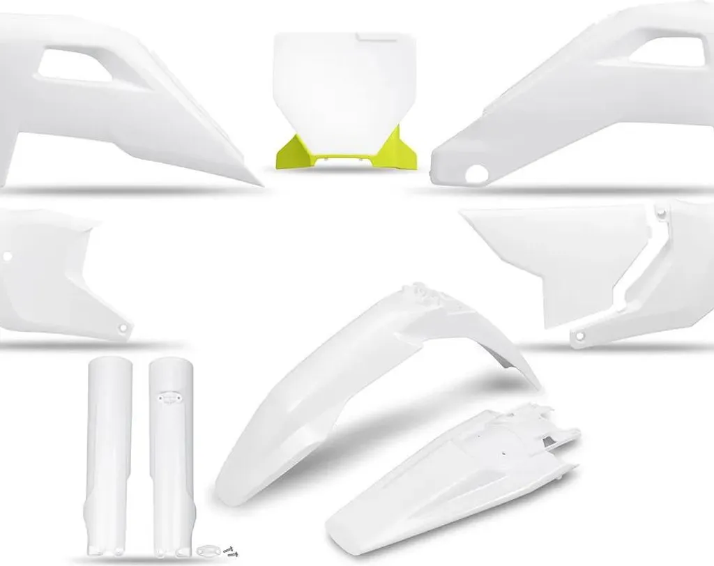 Kit plastique UFO OEM haute résistance avec protections fourche incluses