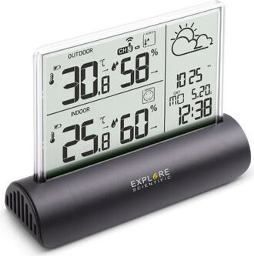 Explore Scientific WSH4501 Noir Station Météo avec Écran LCD Design