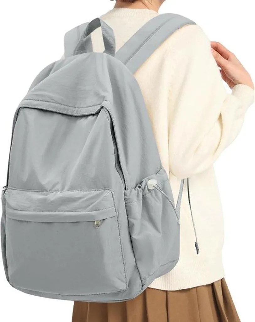 Sac à dos fille léger et robuste gris pour ordinateur 14 pouces étanche