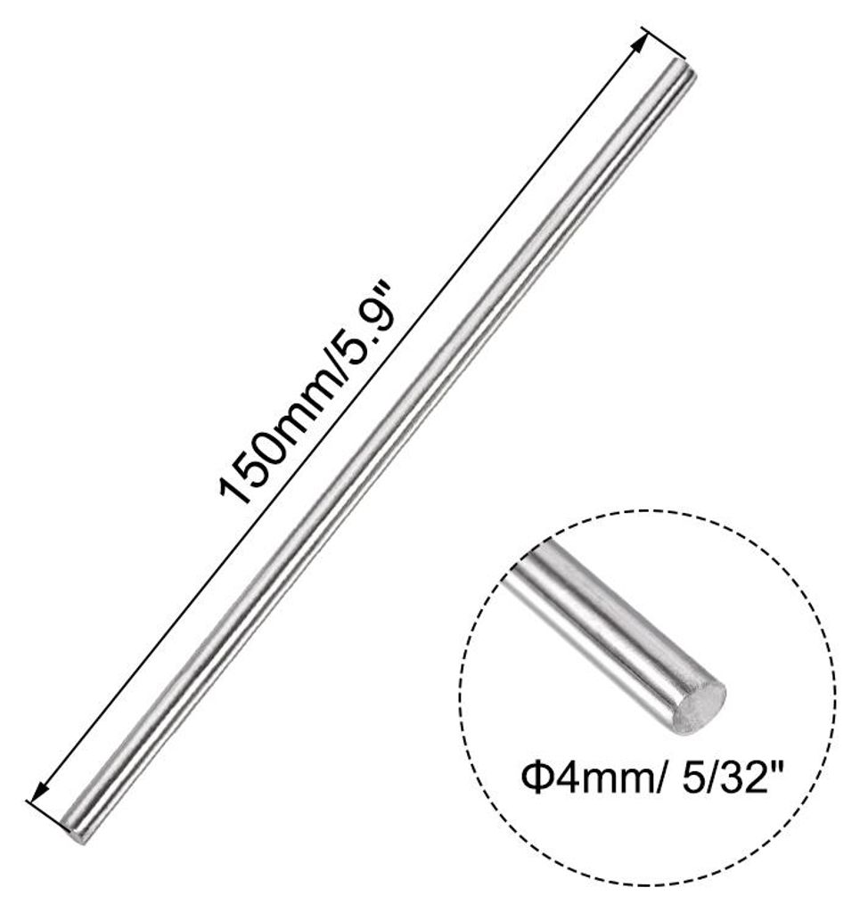 2 Stš¹ck 304 Metallstangen Garten, 4mm x 150mm Metallst?be fš¹r DIY Handwerk, Motorrad, Deko, Garten