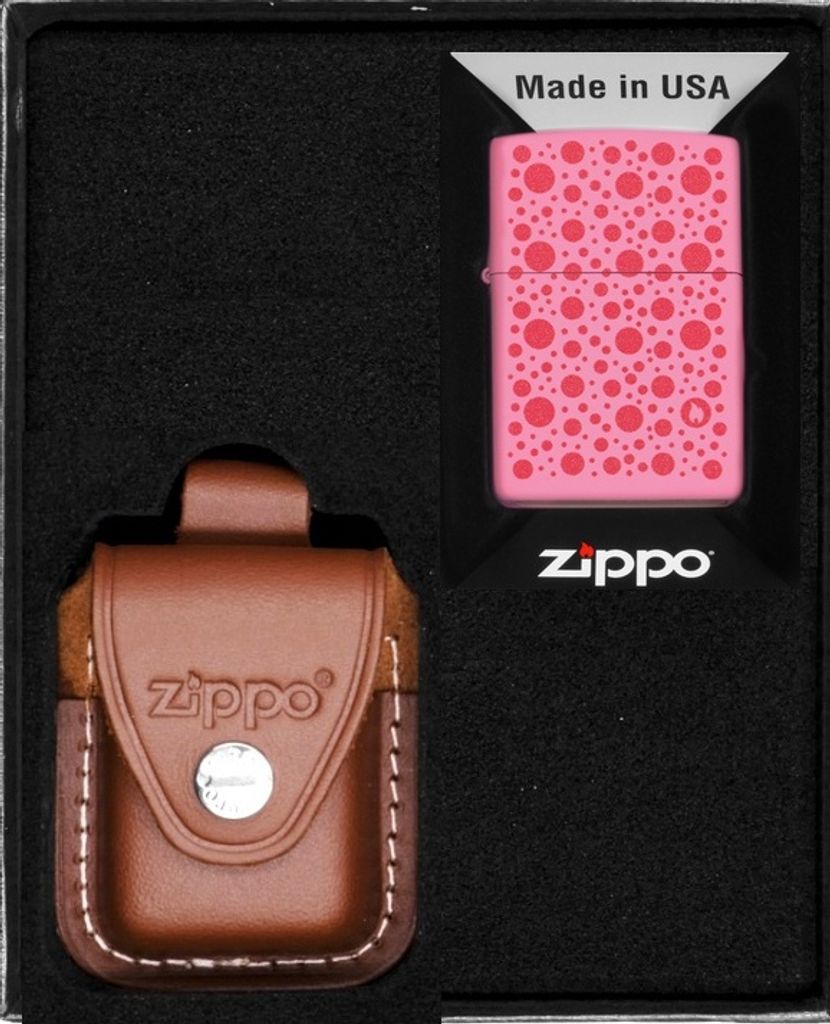 ZIPPO Feuerzeug-Set POLKA DOT DESIGN Geschenk No2
