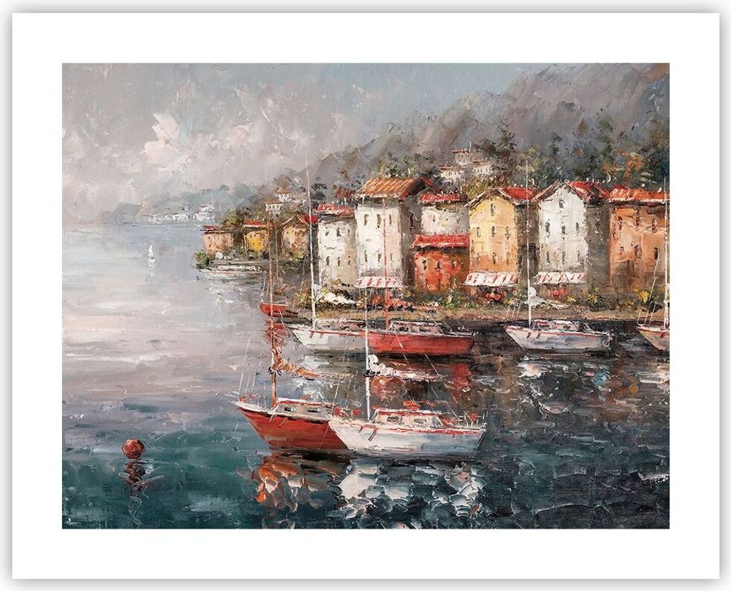 Poster - Poster ohne Rahmen - Meer Hafen Segel - 50x40 cm - Wand Bild - Wanddeko - Wandbilder - Kunstposter - Wandposter - Bilder - Kunstdruck - Wa...