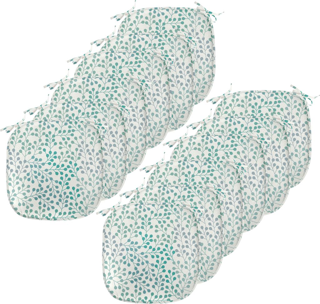 ABAKUHAUS Blätter Polster für Esszimmerstühle, Blumige Zweige Knospen, Dekoratives wasserfestes Kissen mit Riemen für Küchensitze, 40 cm x 40 ...