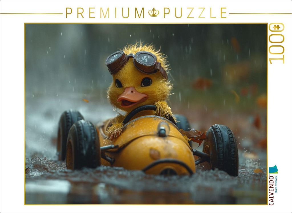 CALVENDO Puzzle Entenrennen im Regenschauer | 1000 Teile Produktbild 