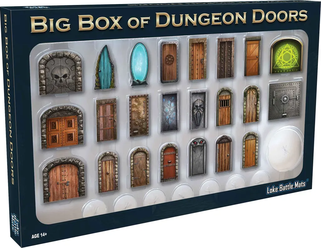 Big Box of Dungeon Doors Loke Battlemats : 40 Accessoires de JDR Deluxe