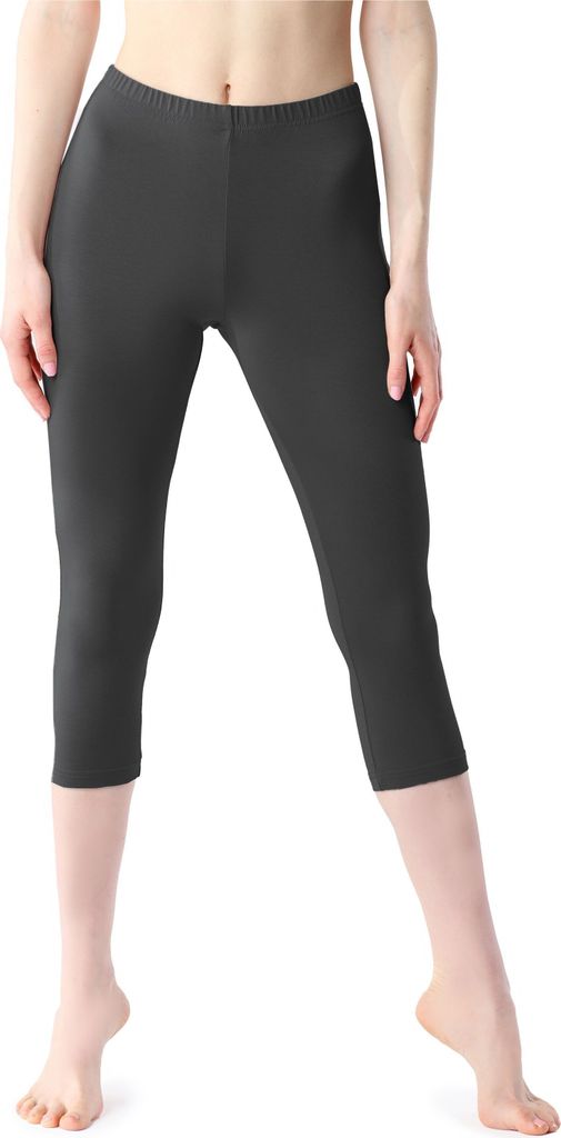 Bellivalini Damen Leggings 3/4 aus Viskose BLV50-204 (Graphite, XS)