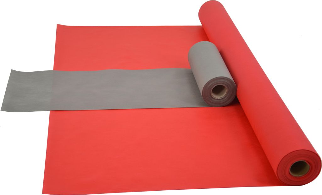 Sensalux Kombi-Set 1 Tischdeckenrolle 1m x 25m rot + Tischläufer 30cm grau