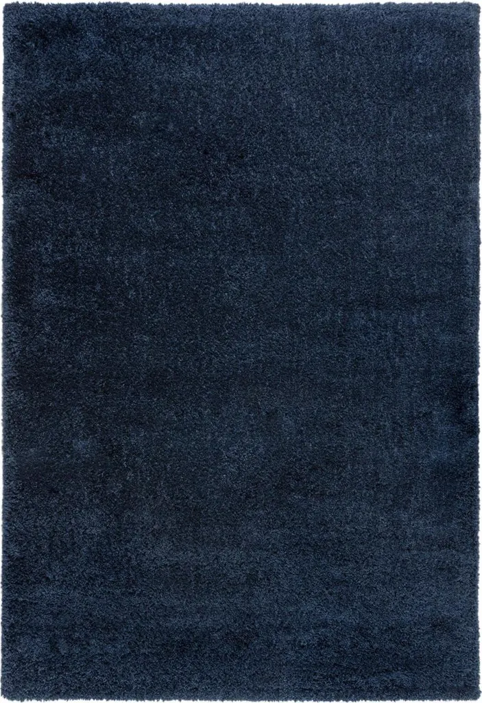 Tapis Shaggy Teddy Navy 120 x 170 cm - Tapis Salon Bleu Nuit Moelleux