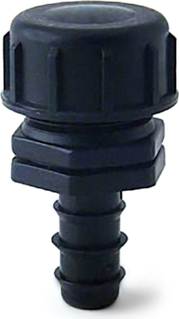 PE-Endstopfen, 16 mm > 3/4 Zoll mit Endkappe, PE 3/4 Zoll IG