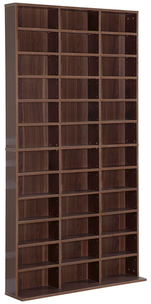 Rangement Mural CD et DVD pour Salon et Bureau Coloris Marron