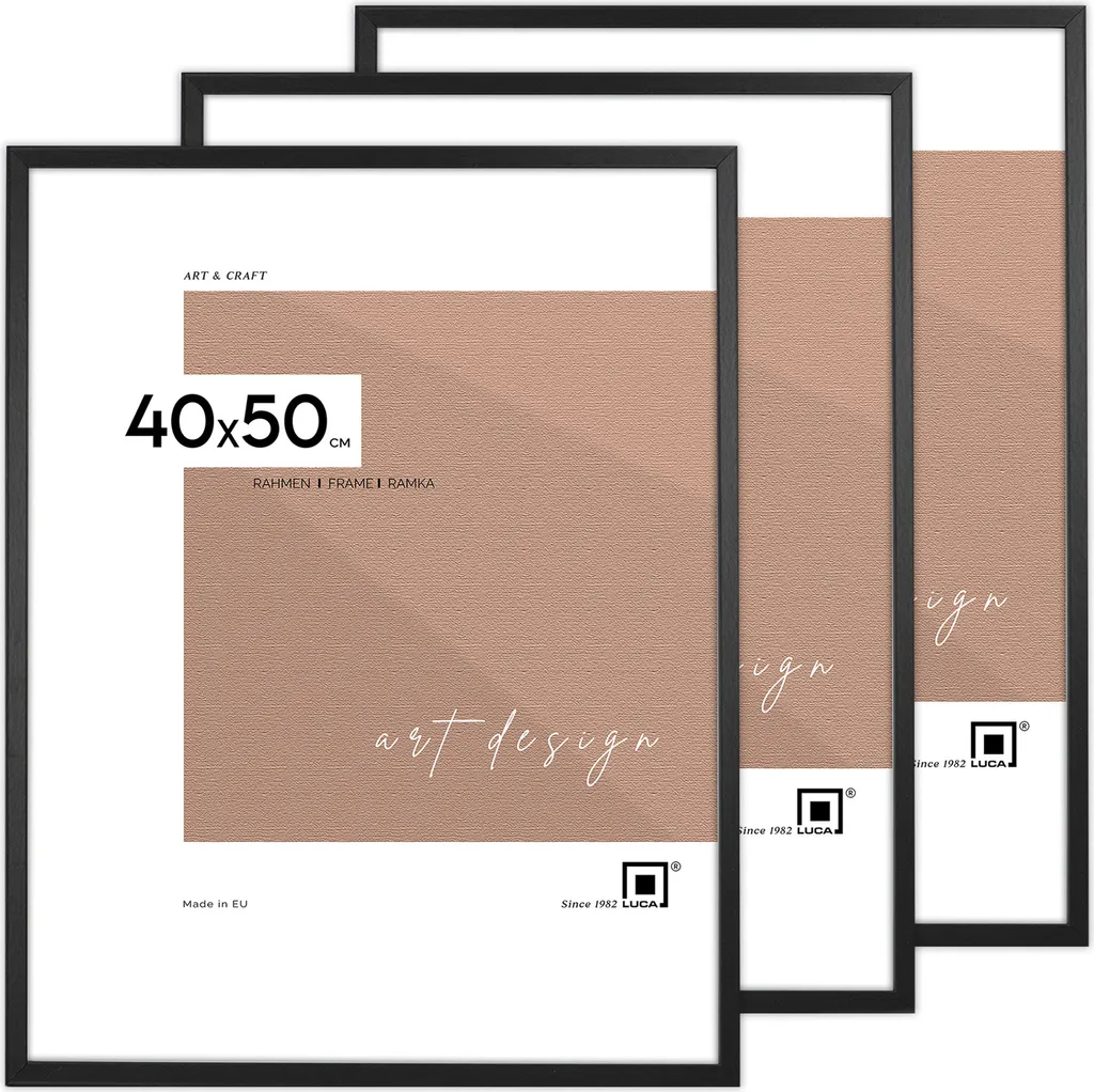 Décorez vos Murs avec le Set de 3 Cadres Photo Noirs 40x50 cm LUCA® Frames