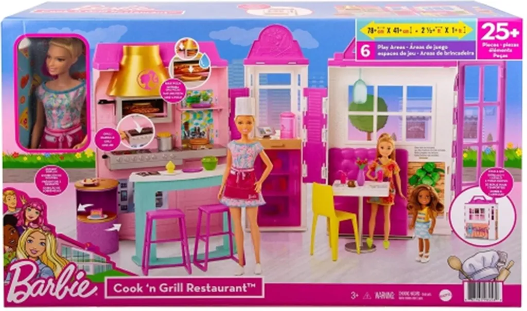 Barbie Bistro Restaurant 25 accessoires avec poupée blonde articulée - 6
