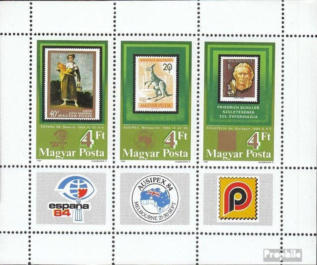 Briefmarken Ungarn 1984 Mi Block171A gestempelt Briefmarkenausstellungen