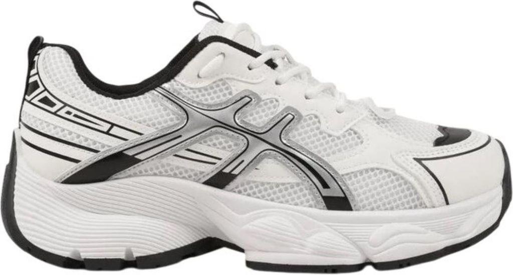 Damen Schnürung Freizeitschuhe Platform Sneaker Stoff Turnschuhe Herys Weiß Gr.36