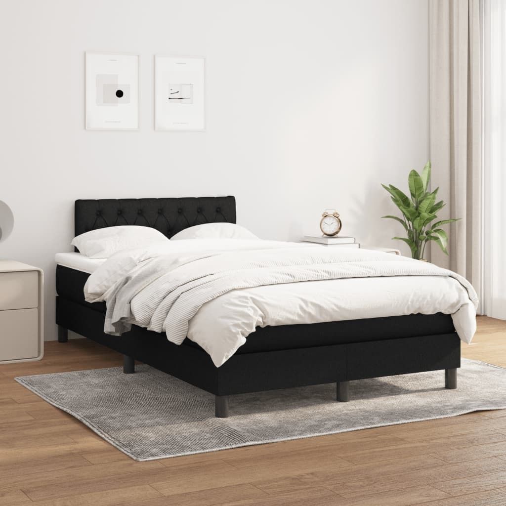 Maison Exclusive - Boxspringbett mit Matratze Schwarz 120x200 cm Stoff
