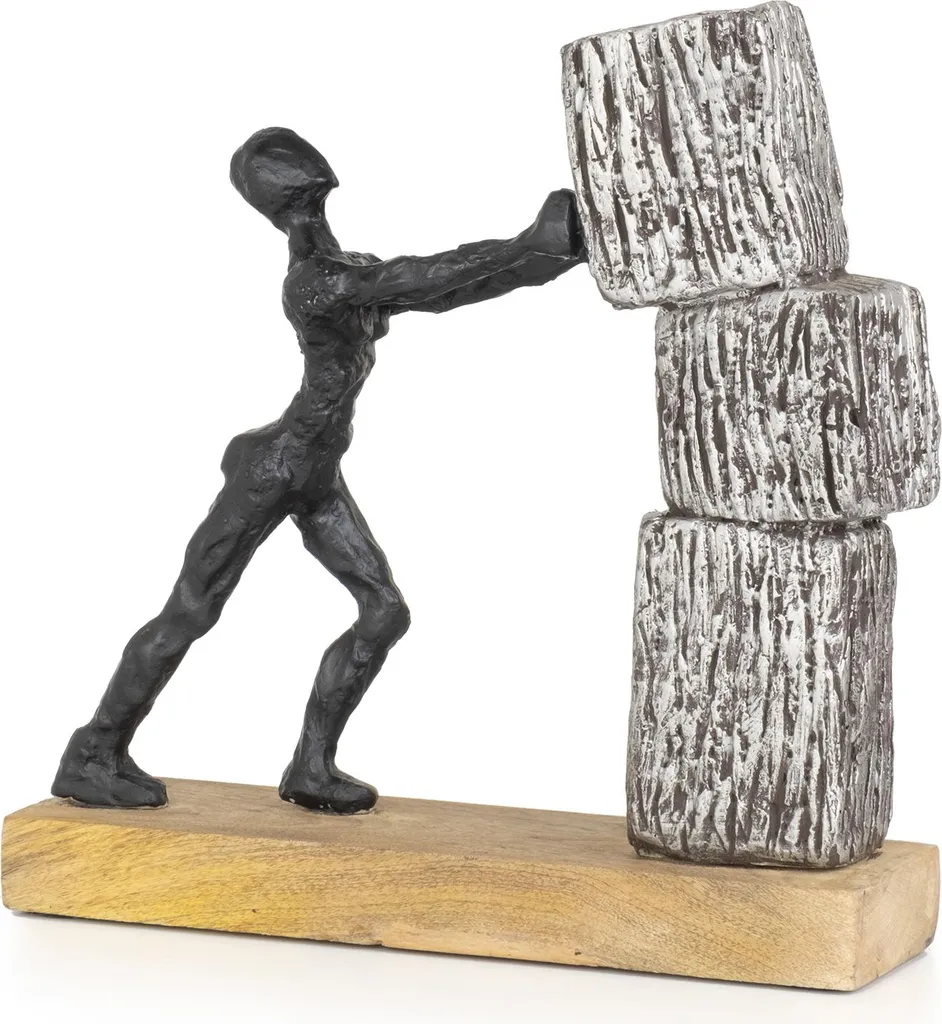 Sculpture en Bois Artisanal Moritz 27,5cm - Déco Abstraite et Naturelle