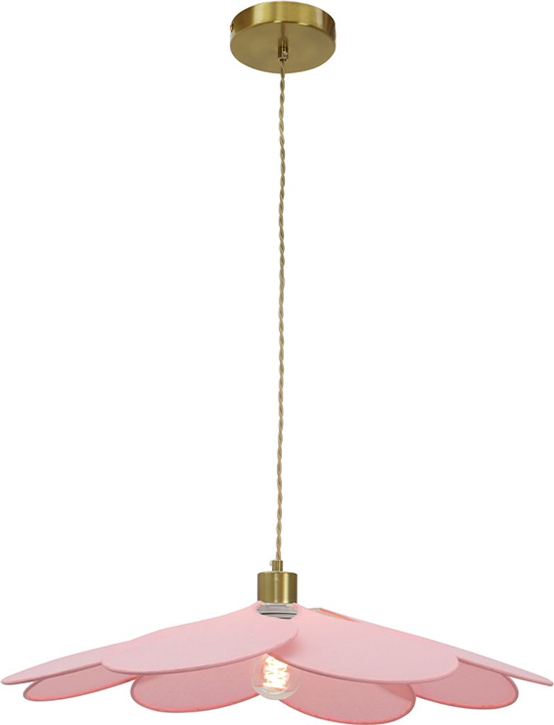 Olucia – NENA – Pendelleuchte – Rosa / Messing Produktbild 