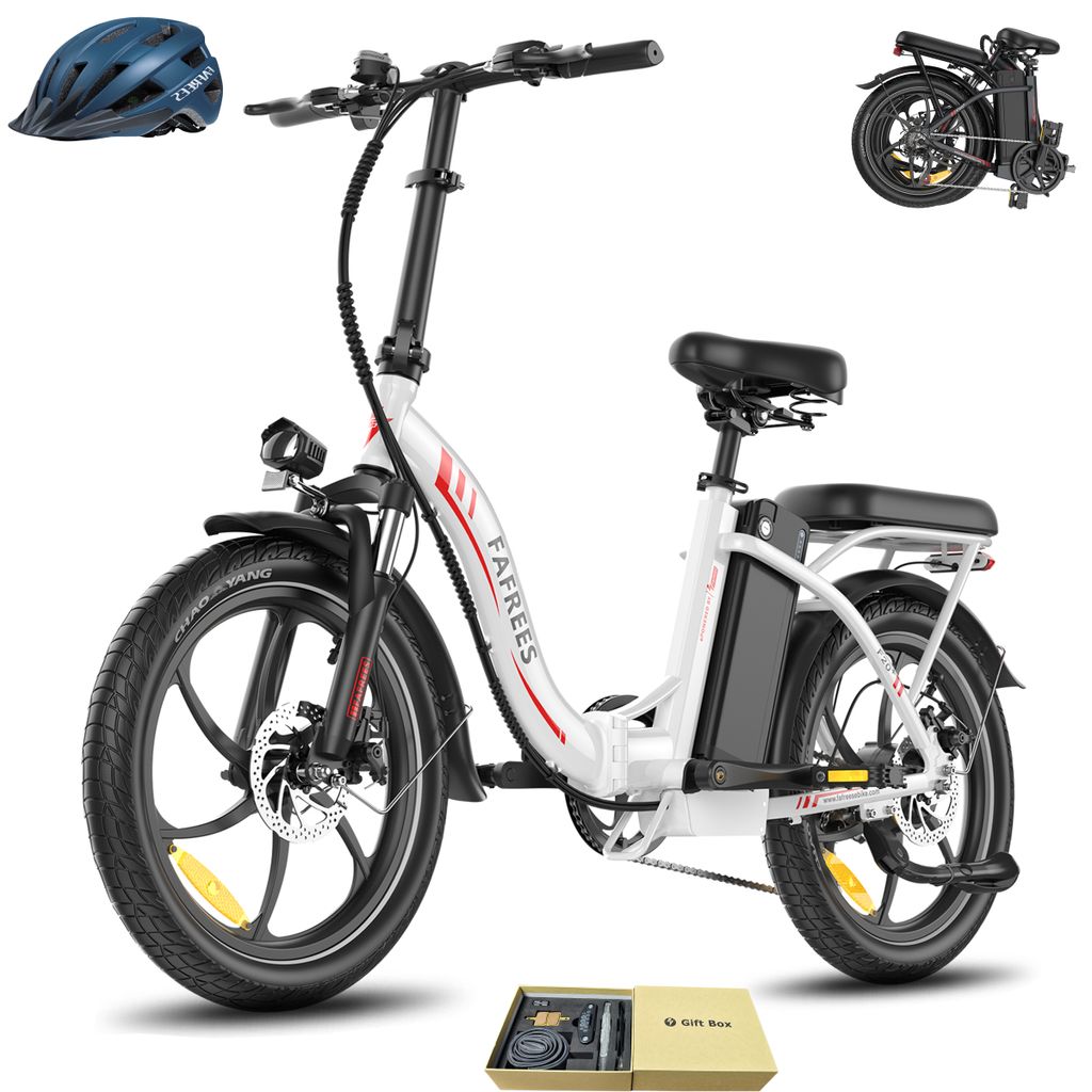 20" E-Bike Rostfreie Aluminiumlegierung 36 V 20 Ah 720 Wh bis zu 110 - 150 km Wasserdicht IP54 Pedelec mit 7 Gang, Weiß