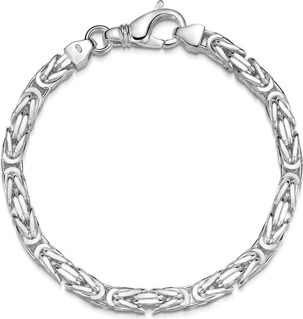 SILBERKETTEN STORE Königskette Armband 6mm - 925 Silber - 22cm