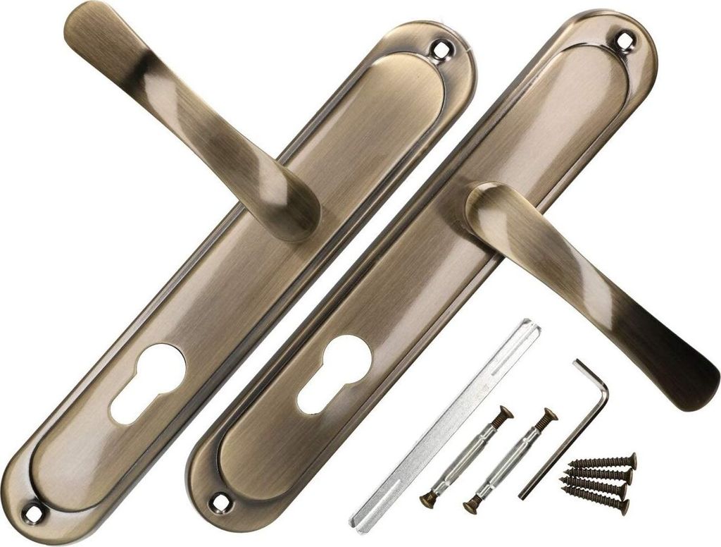 KOTARBAU Türdrücker 90 mm PZ Türgriff Patin Türbeschlag Türklinke Drückergarnitur Langschild Türdrückergarnitur Innentür Außentür Handgr...