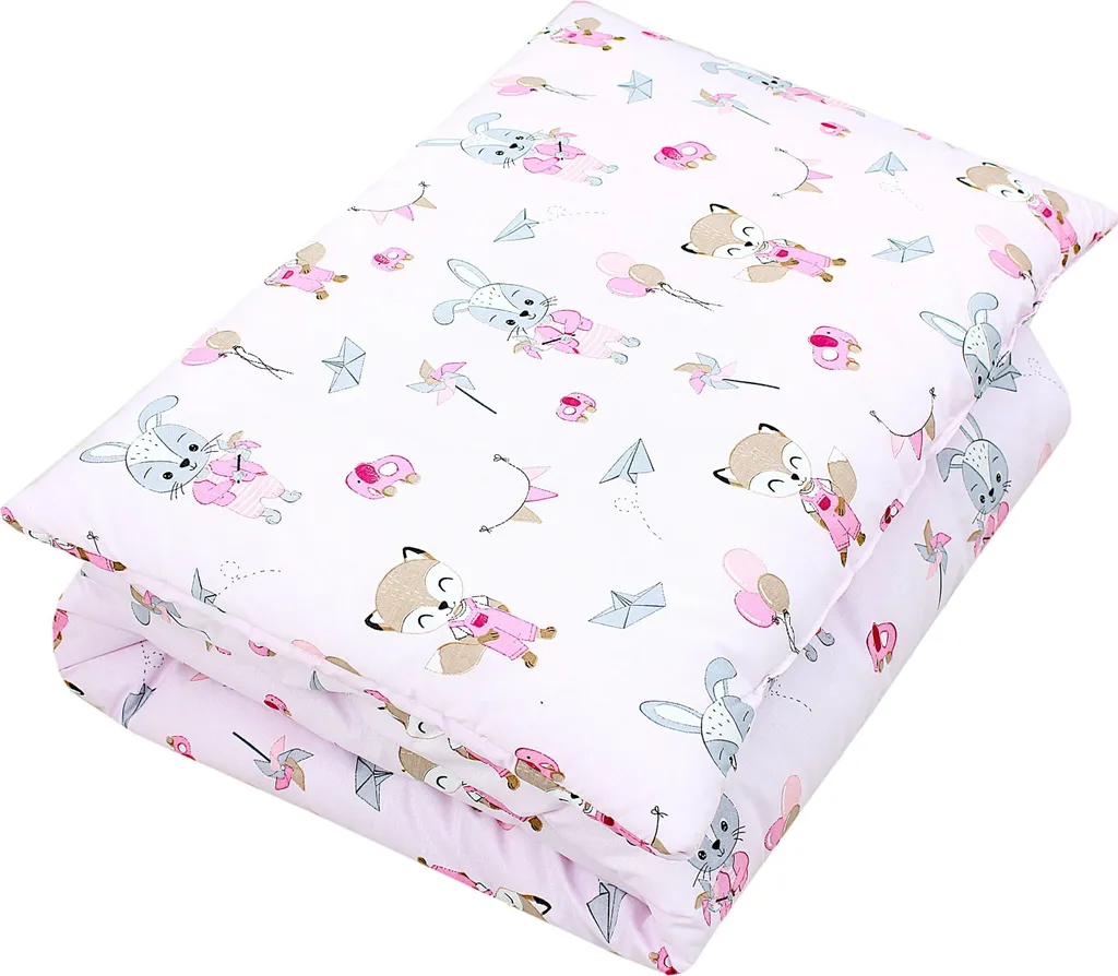 Ensemble de literie TupTam 135x100 cm : couette et oreiller enfant rose