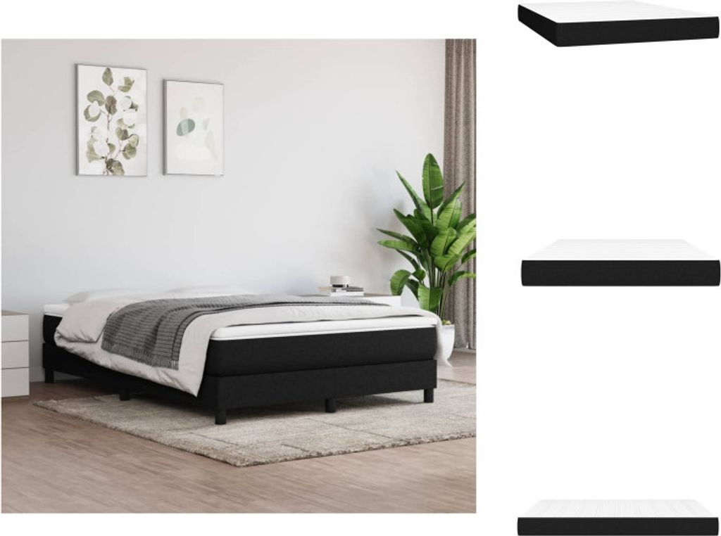 vidaXL Taschenfederkernmatratze Schwarz 140x190x20 cm Stoff - Matratzen