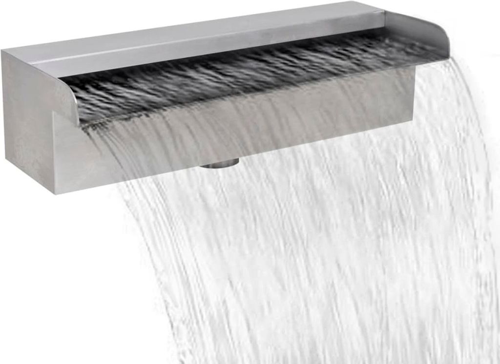 vidaXL Pool-Wasserfall Fontäne Rechteckig Edelstahl 30 cm Produktbild 