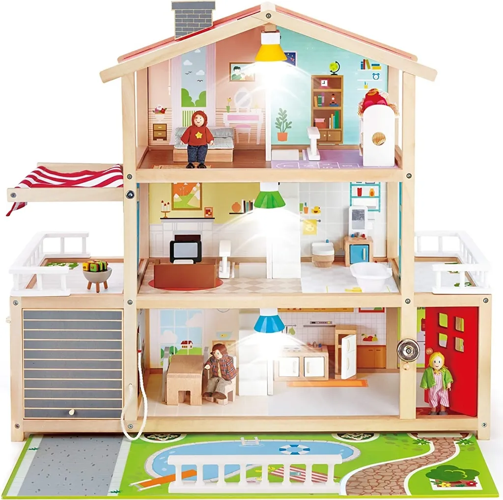 Hape Maison de poupées Villa Familiale E3405 en bois pour enfants
