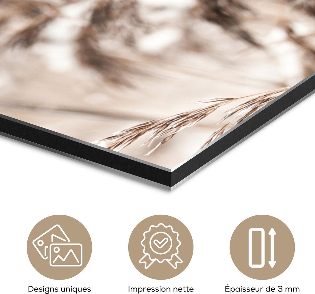 MuchoWow Wanddekoration Metall Metallbild Wandkunst 100x150 cm Winter - Pflanzen - Schnee - Natur - Jahreszeiten MuchoWow Aluminium Gemälde - Bild