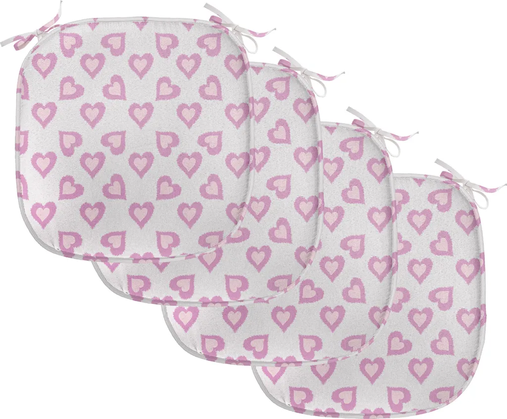 ABAKUHAUS Lot de 4 Coussins de Chaise à Motifs Cœurs Violet 40x40 cm