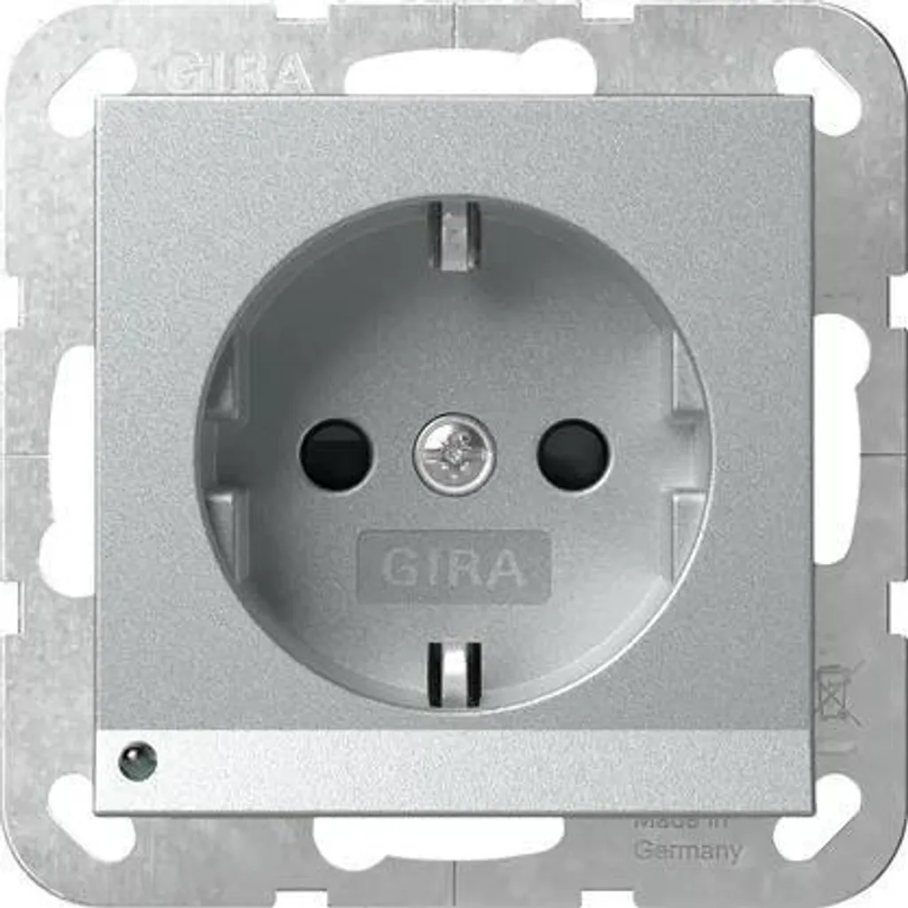 Prise LED GIRA 417026 SCHUKO avec orientation lumineuse System 55