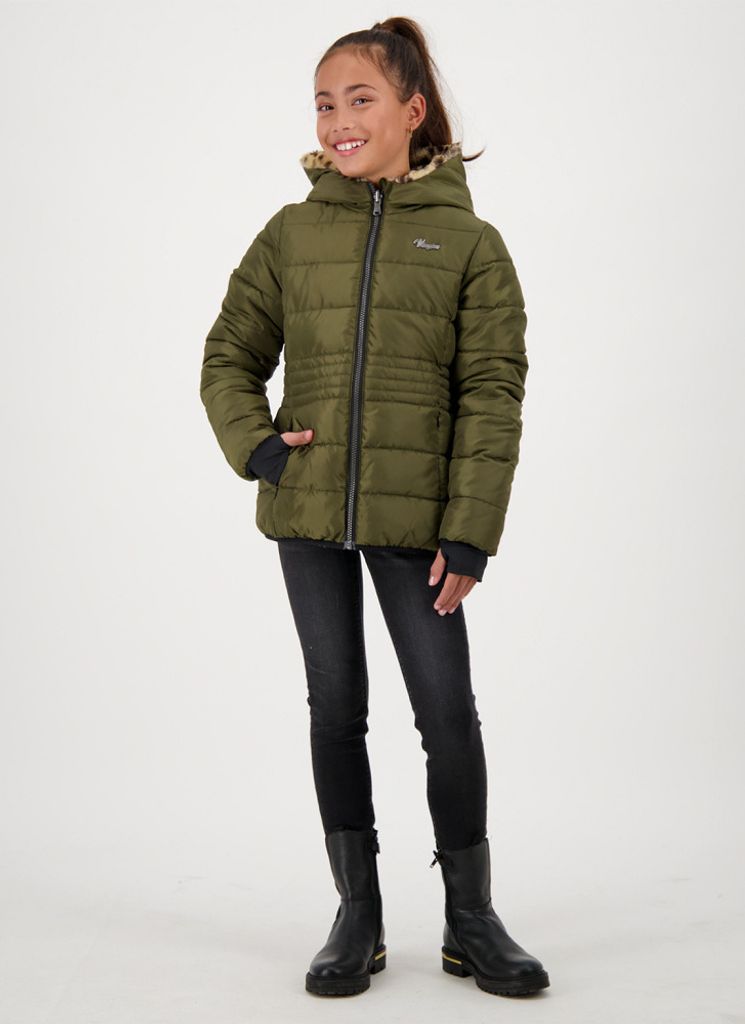 Vingino meiden reversible winterjas Telly Ultra Army