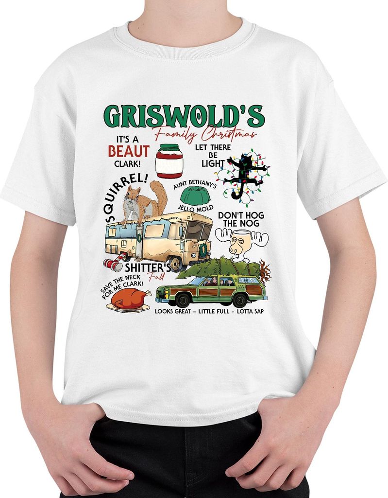 Griswolds Family Christmas Schöne Bescherung Zitate - Weihnachten Xmas Uni Kinder T-Shirt, Weiß, 140