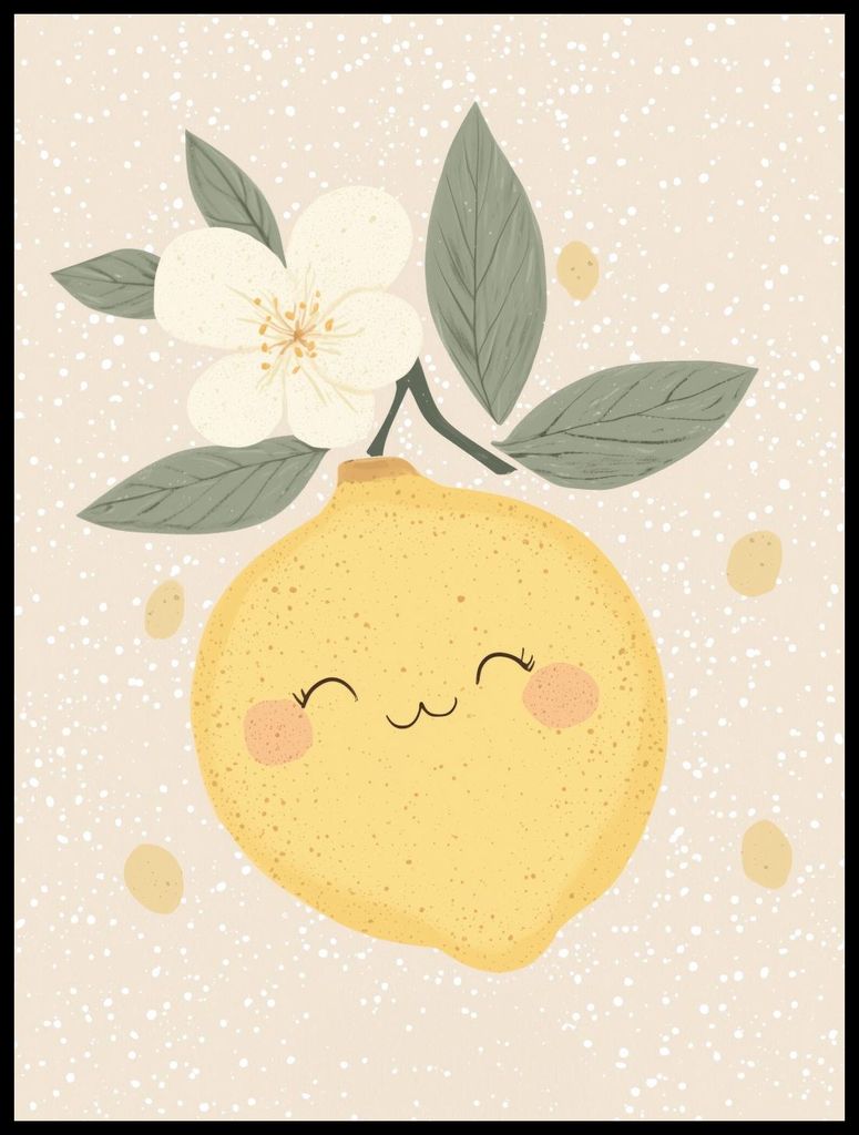 Poster 60x80cm Muster für Kinder, Mädchen und Jungen - Zitrus