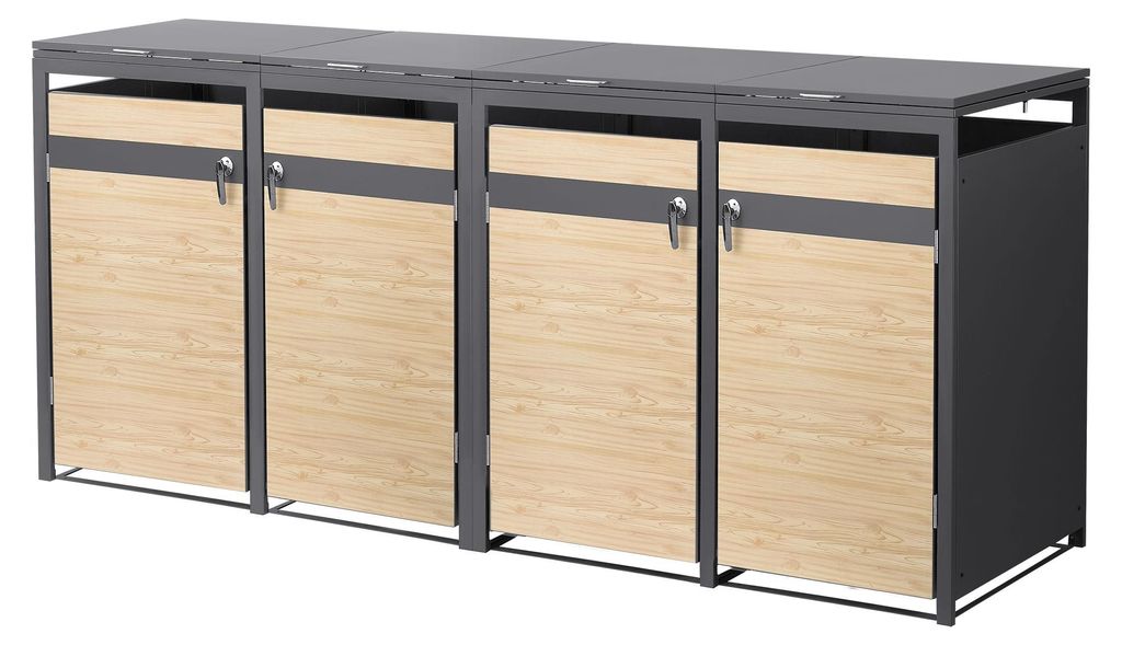 ML-Design Mülltonnenbox 4er für 4 Tonnen 240L 264x80x120 cm Produktbild 