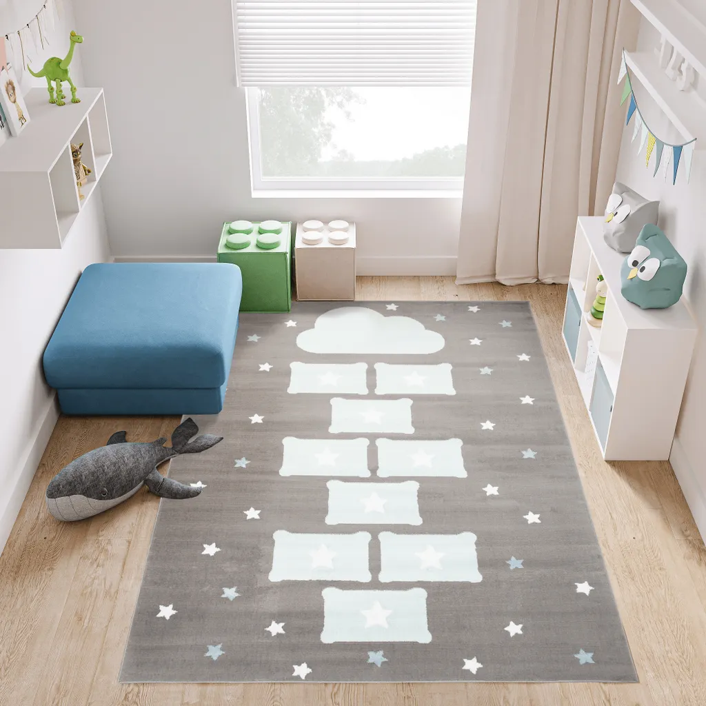 Grand Tapis de Sol Enfant 120x170cm pour Coin Lecture et Jeux Moderne