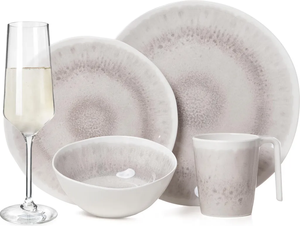 Set Stoviglie Campeggio Melamina 16 pz + Bicchieri Milano Anvil Design