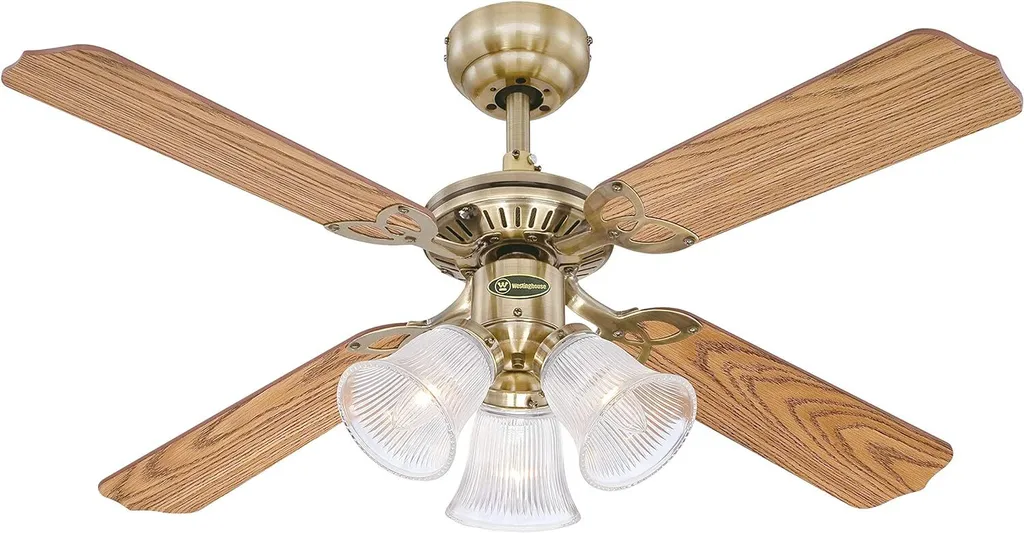 Offerta Ventilatore 105cm Ottone Antico Princess Trio con Catenelle