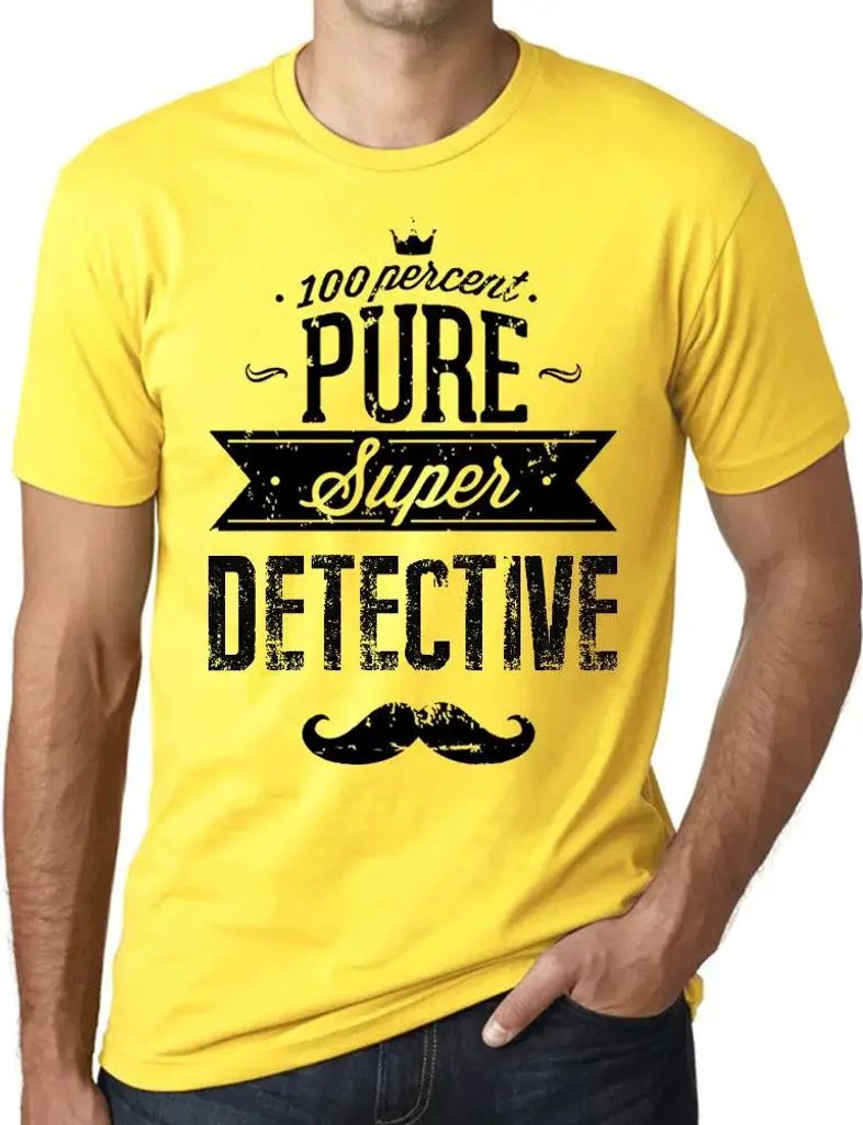 Herren Grafik T-Shirt 100% reiner Superdetektiv – 100% Pure Super Detective – Öko-Verantwortlich Vintage Jahrgang Kurzarm Lustige Druck Geburt...