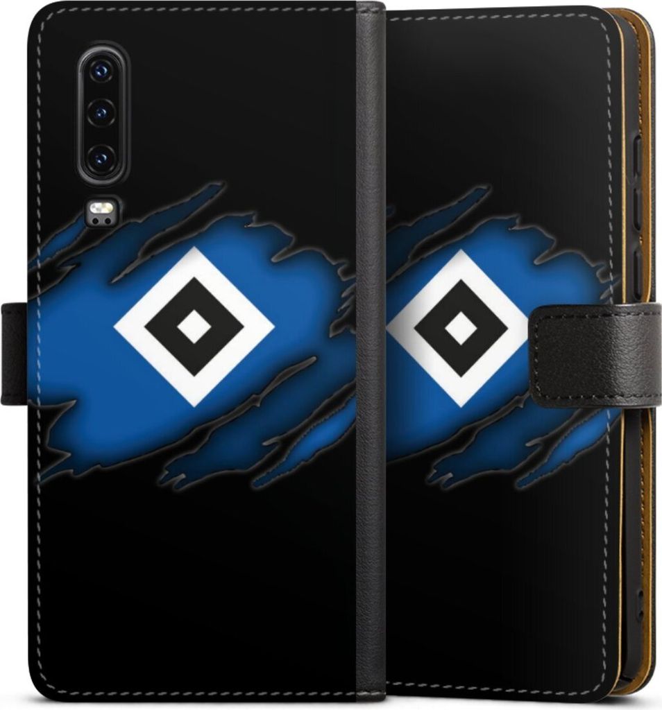 DeinDesign Klapphülle für Huawei P30 Handytasche Lederhülle Tasche HSV Hamburger SV Offizielles Lizenzprodukt